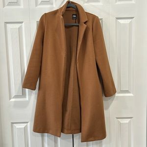 Felt-Texture Coat - Brown